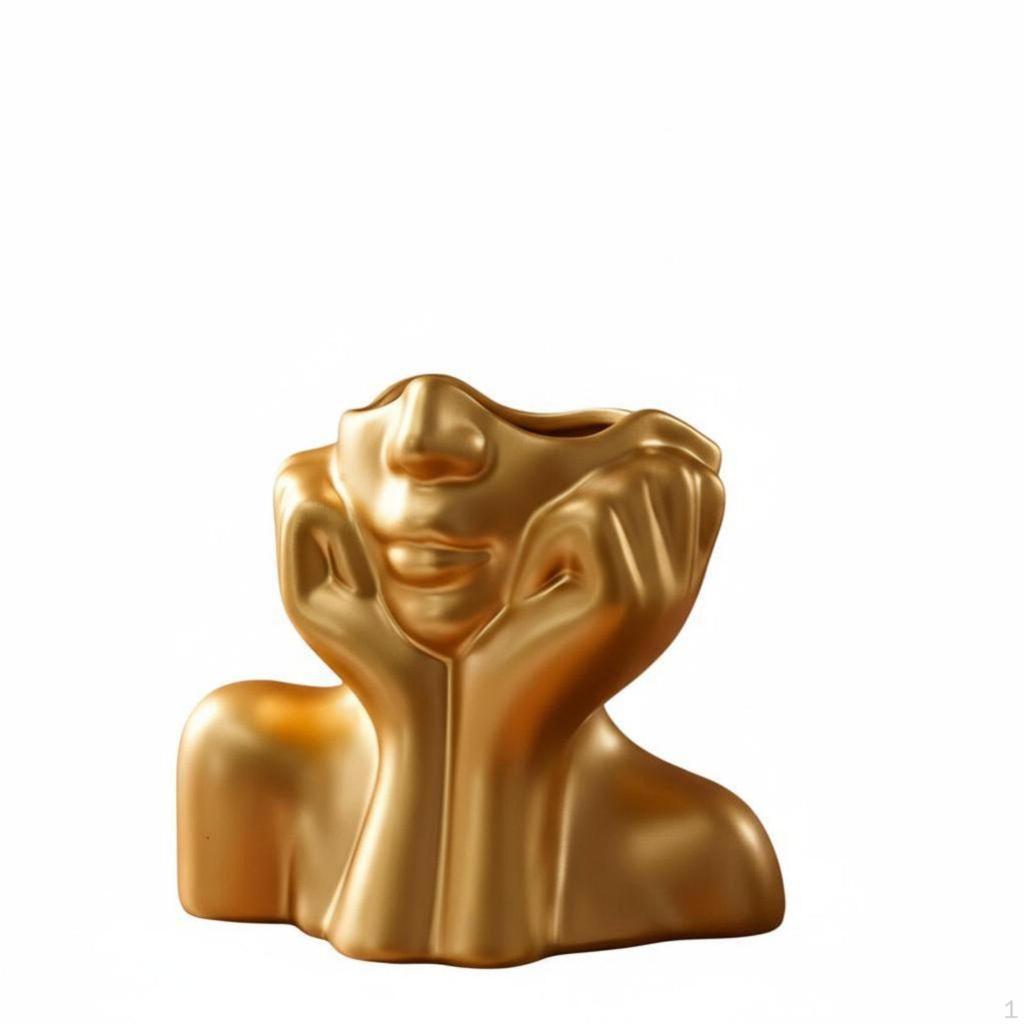 Nordic Face Vase, Creative Art Sculpture, Modern Decor for Office & Dining Room