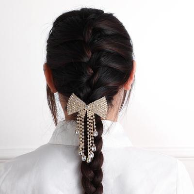 Korean Rhinestone Bow Hair Clip - 2024 Fresh & Elegant Fashion Accessory