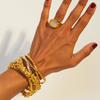 Vintage Personality Unique Brass Plated 18K Real Gold Nails Diamond Ring Fashion Commuter Must Enter Ring Women