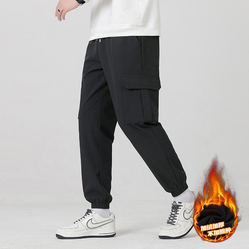 Men's Soft Shell Casual Workwear Pants - Winter Plus Velvet Outdoor Sports Trousers