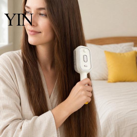 Hair Oil Misting Brush Electric Steam with Essence & Measuring Cup, Rechargeable Anti-Static Scalp Anti-frizz Massager Spray Brush, Frizz Control