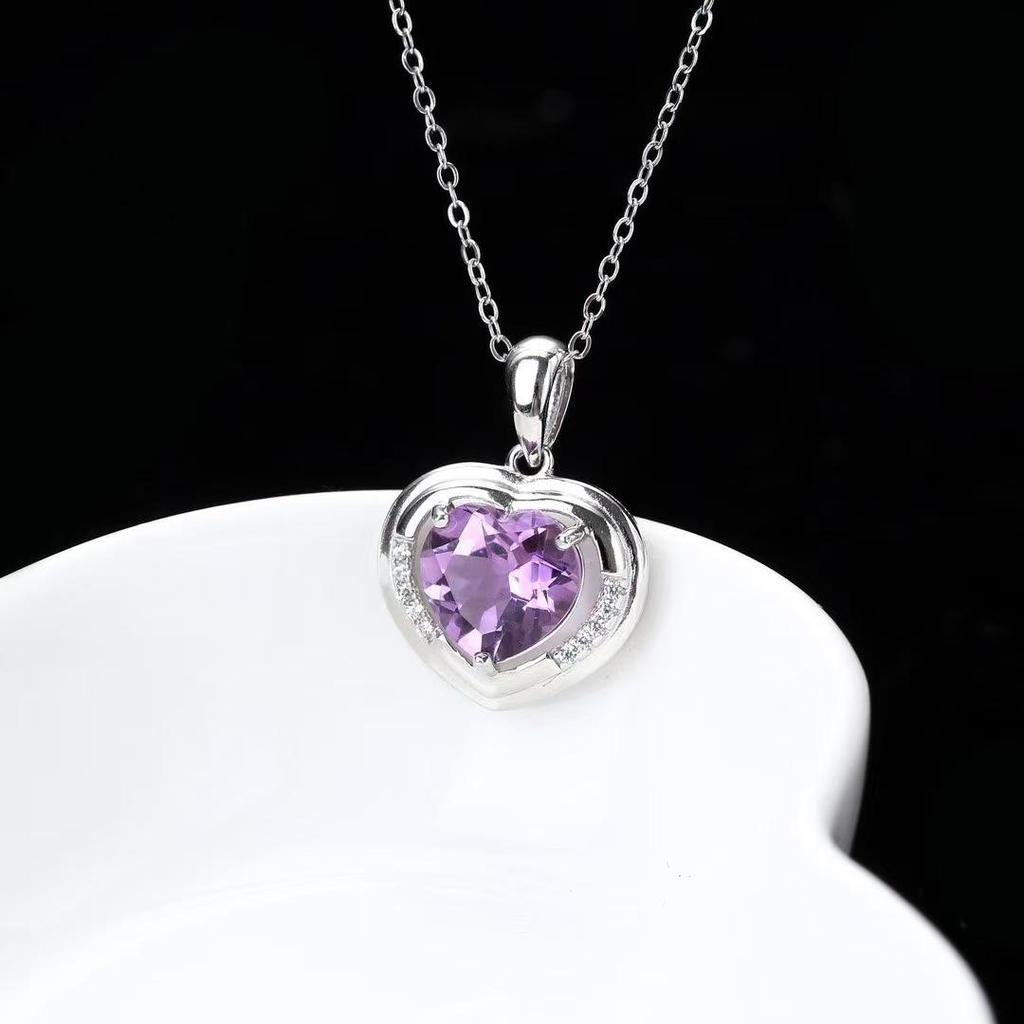 Amethyst Pendant Necklace In 925 Silver - Fashion Jewelry