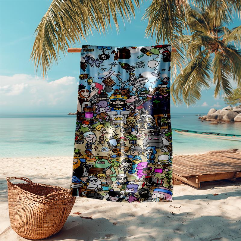 Ultra-Soft Beach Towel with Clash Royale Theme,Ideal for Pool - Camping, Diving - Perfect Travel Essential, Vibrant Beach Towel.