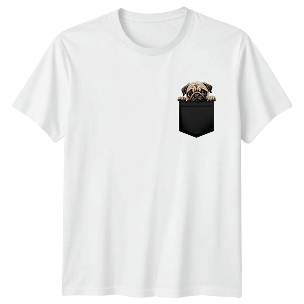 Pug In Pocket Dogs Animals Unisexs TShirt Unisexs Tee Graphic Unisex Top S