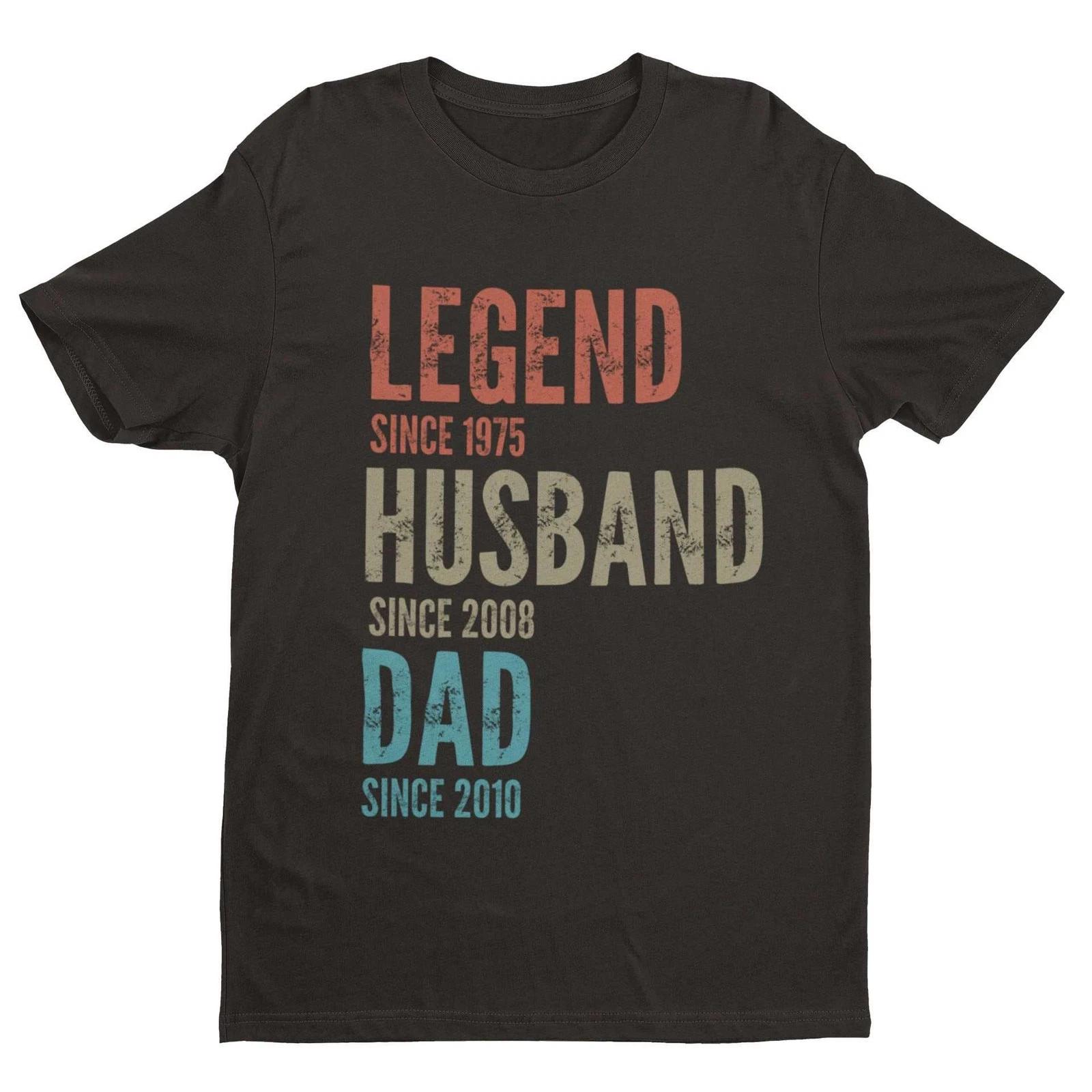 Personalised Legend Husband Dad T-Shirt – Fully Customisable Text & Dates 3XL