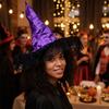 with Bat Spider Web Twisted Wizard Cap Gothic Glitter Pleated Wizard Hat  Children/Adult