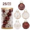25PCS For Holiday Glitter Ball Ornaments for Tree Decoration Designed for Christmas Tree and Wedding Ceremony Celebrations
