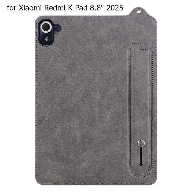 Housse en Cuir PU à Rabat pour Xiaomi Redmi K Pad 8.8 Pouces 2025 Étui de Tablette Coque Arrière en TPU Souple Bracelet Support Étuis Plats Anti-chute