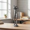Golfer Statue with Golf Club Silver-Gray Sculpture Stylish for Desk
