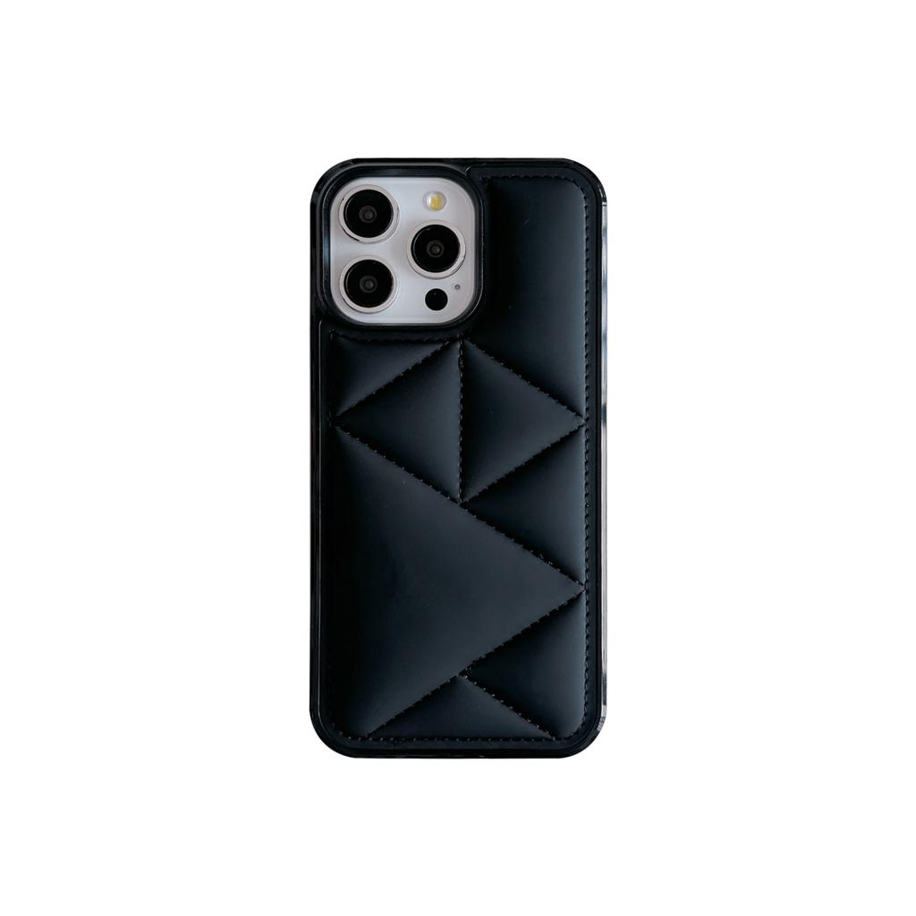 Suitable for iPhone15 mobile phone case 13Pro three-dimensional geometric prismatic solid color leather case 14plus all-inclusive anti-drop