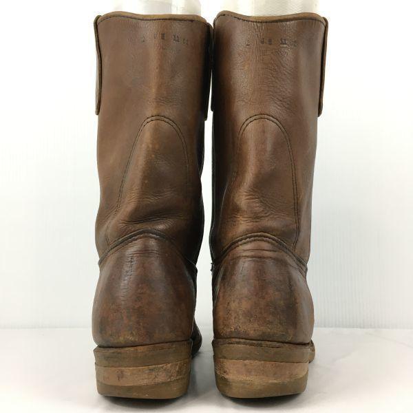 Vintage RED WING Arbeits-/Pecos-Stiefel aus der Zeit vor den 1980er Jahren Größe 8E (Ca.. 26,0 cm) Dunkelbraunes Fahrrad/Stiefel(GEBRAUCHT)