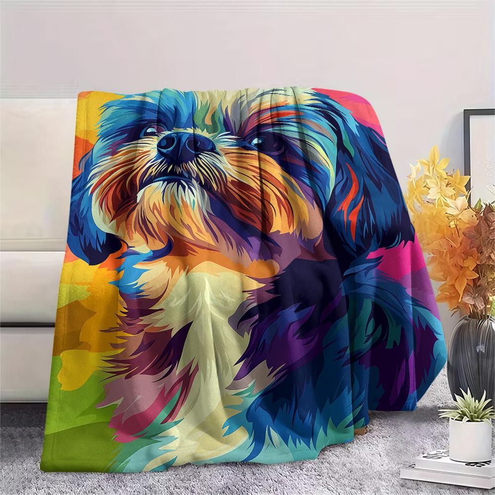 puppy vintage butterfly Print Flannel Blanket,High quality Comfortable for All Seasons,Home Decor,Warmth and Comfort,Perfect for Christmas Gifts