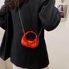 Women's Shiny Mini Crescent Chain Bag - Exquisite Lipstick & Coin Crossbody Purse