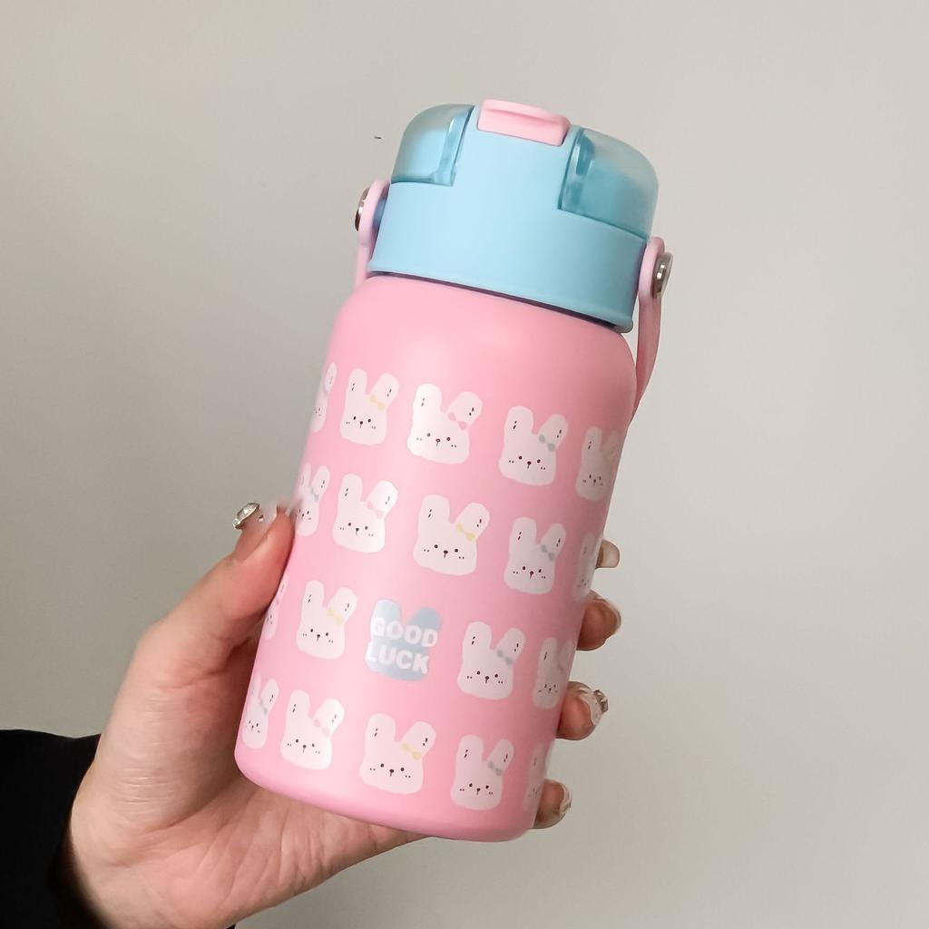 Stainless steel high value light luxury high sense straw cup student gift water cup
