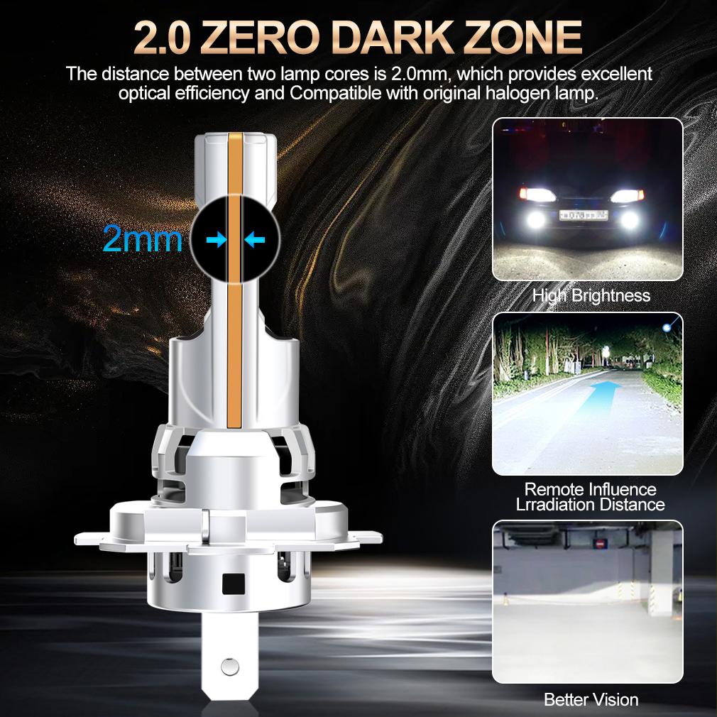 2Pcs 35000LM H7 LED Headlight Canbus Bulbs Mini Wireless H11 LED H8 70W Car Fog Light Turbo Headlamp Auto Plug&Play Lamp 6500K White