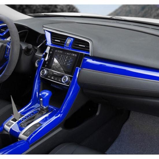 Central Console Gear Shift Frame Panel For Honda Civic 10th 2016-21 Bright Blue
