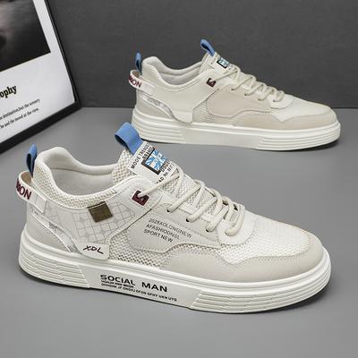 Fashion Youth Mesh Breathable Sports Board Shoes College Style Low-Top Color Matching Retro Casual Shoes Men'S Shoes