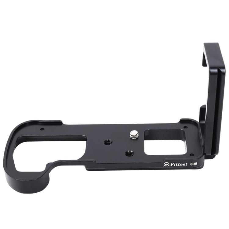 FITTEST LB-GH5 Piastra a L a Rilascio Rapido per Scatti Verticali Base Staffa Supporto per Fotocamera Panasonic LUMIX GH5 Testa Sferica in Metallo(Nero)