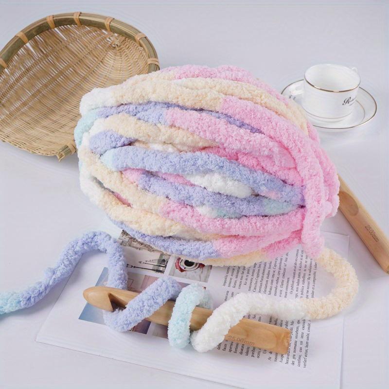 6pcs Gradient Chunky Yarn for Cushions Super Bulky Polyester Yarn Bundle (200g) - Extra Thick Ombre Yarn for DIY Pillow Covers