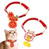 Neujahr Haustierhalsband Jahr des Pferdes Besticktes Katzenhalsband Verstellbares Chinesisches Neujahrshalsband für Haustiere Festliches Party-Accessoire