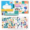 Training Game Paper 3D Geometric Sticker Books Handmade Montessori Diy Paste Material Kit Cartoon Cute Animals Sticker Book Kids