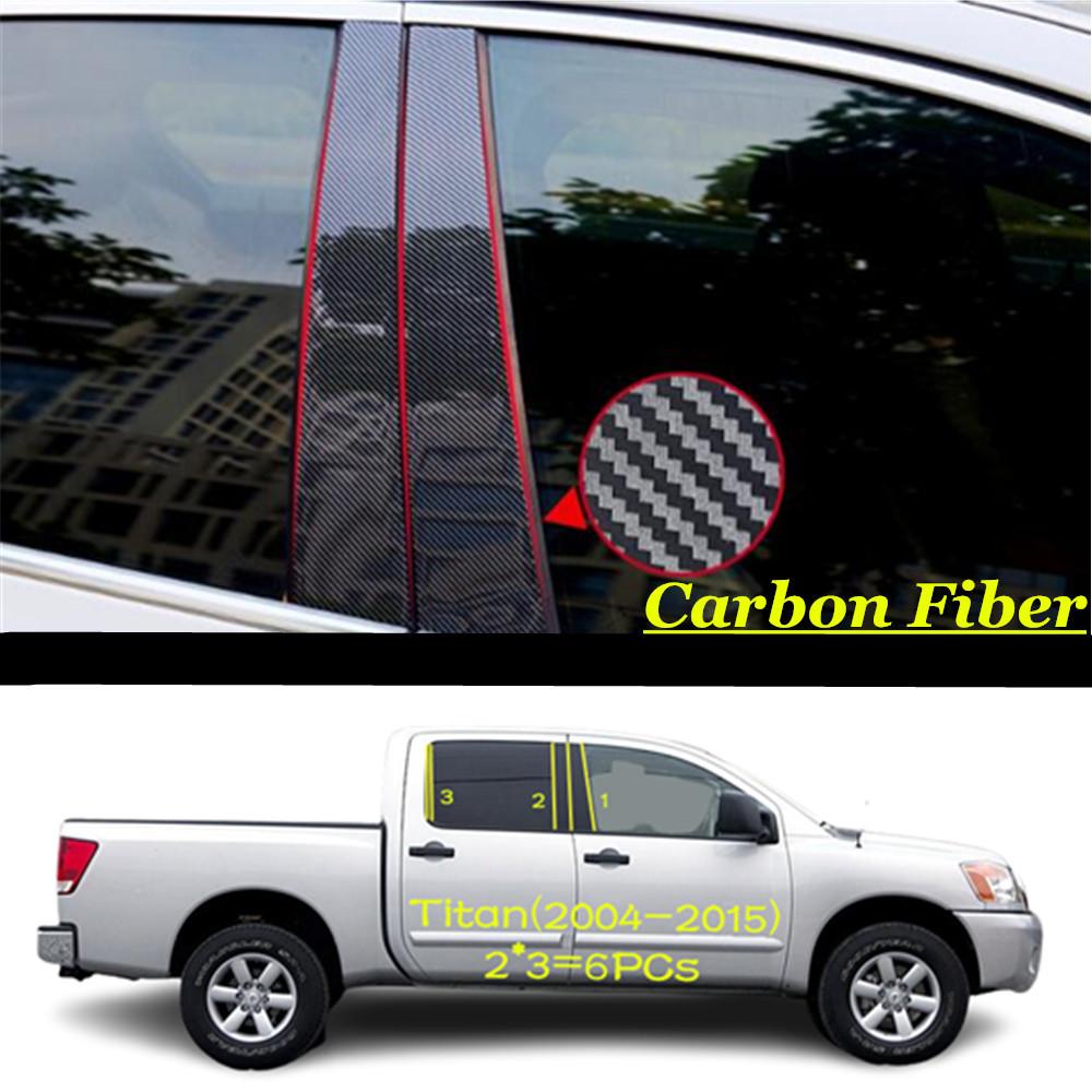 Car TPU/Glossy Mirror Pillar Post Cover Door Trim Window Molding Sticker For Nissan Titan 2004 2005 2006 2007 2008-2015