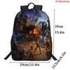 15" Lightweight Fortnite Cartoon Backpack with Front Pocket, Unisex Boys Girls Age 6-14 Cute Game Print Daily School Bag