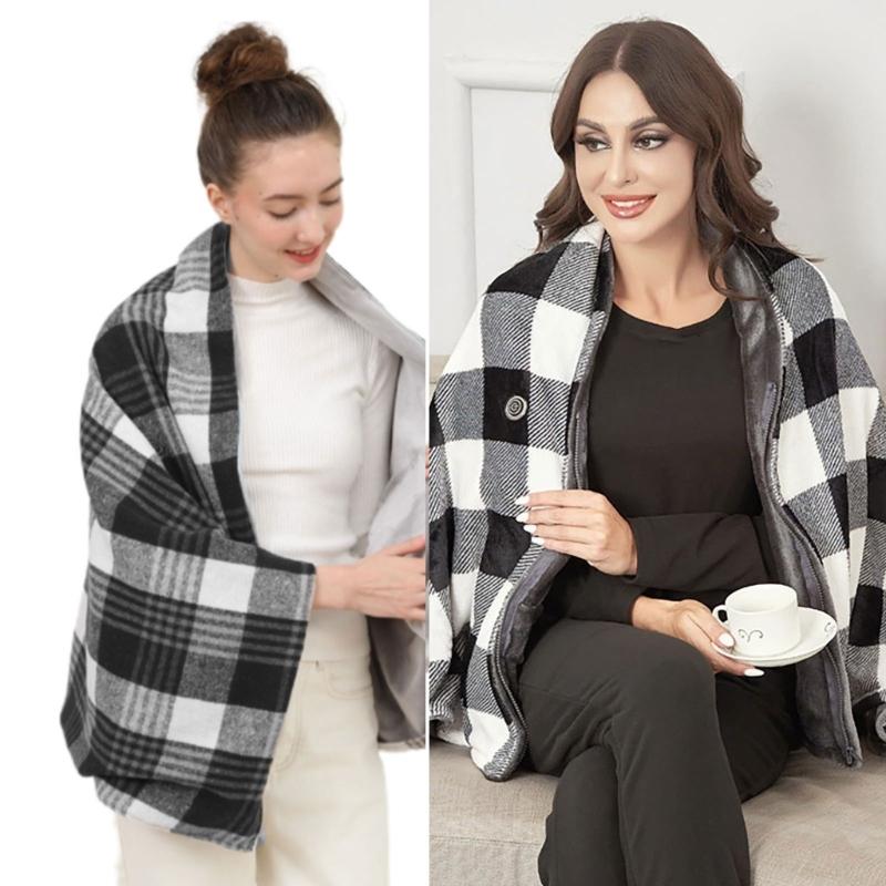 Travel Heated Scarf Wrap 3 Adjustable Heat Levels USB Powered Polyester Shawl Fast Heating For Indoor Outdoor Use