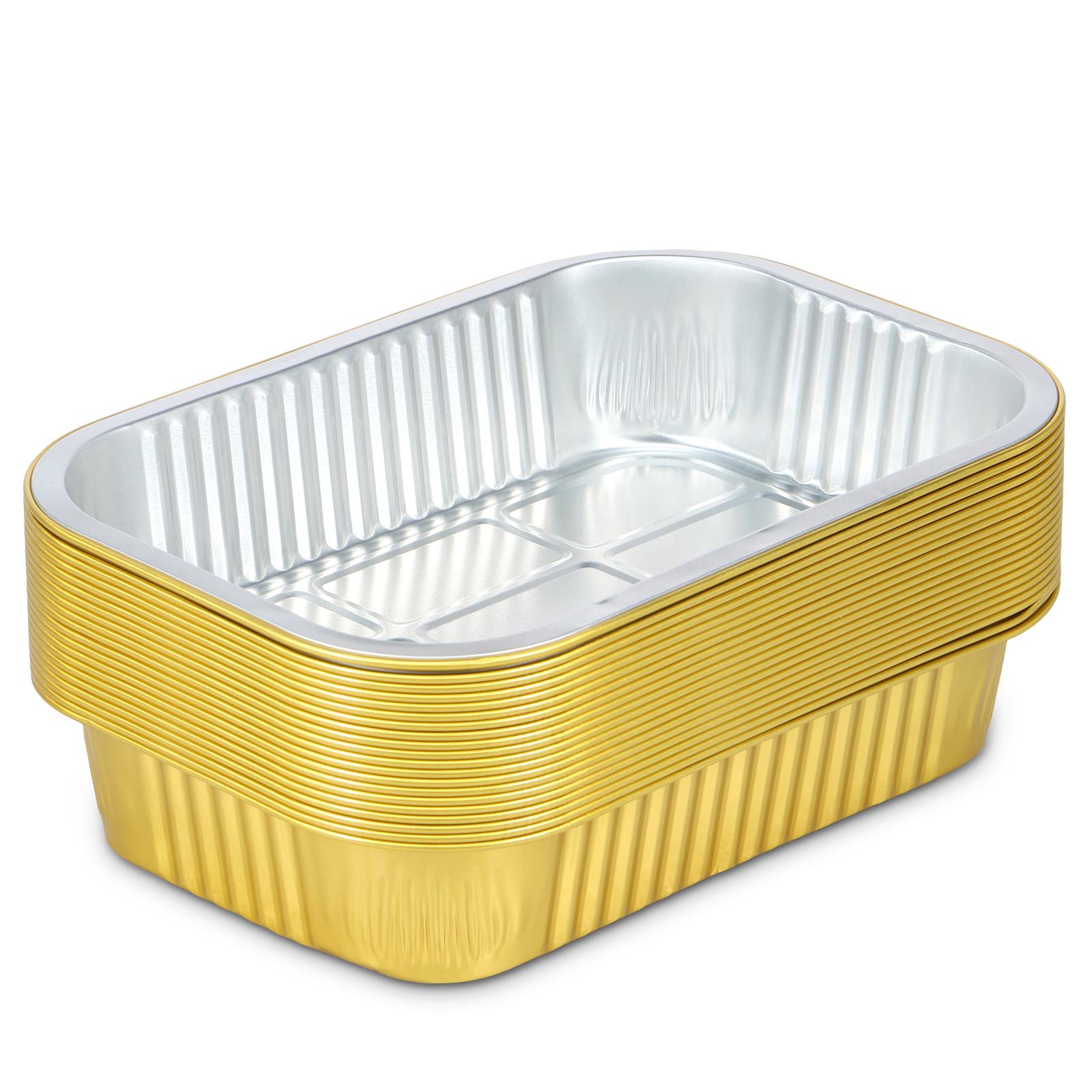 20 шт. Алюминиевые фольгированные лотки 1050 мл Антипригарные алюминиевые фольгированные формы для выпечки Контейнеры из пищевой алюминиевой фольги для аэрофритюрницы духовки
