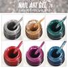6pcs/set Platinum Gel Liner Nail Polish Kit For Hook Line Painting Gel Semi-permanent Varnish Platinum Gel Nail Art Liner Color Set