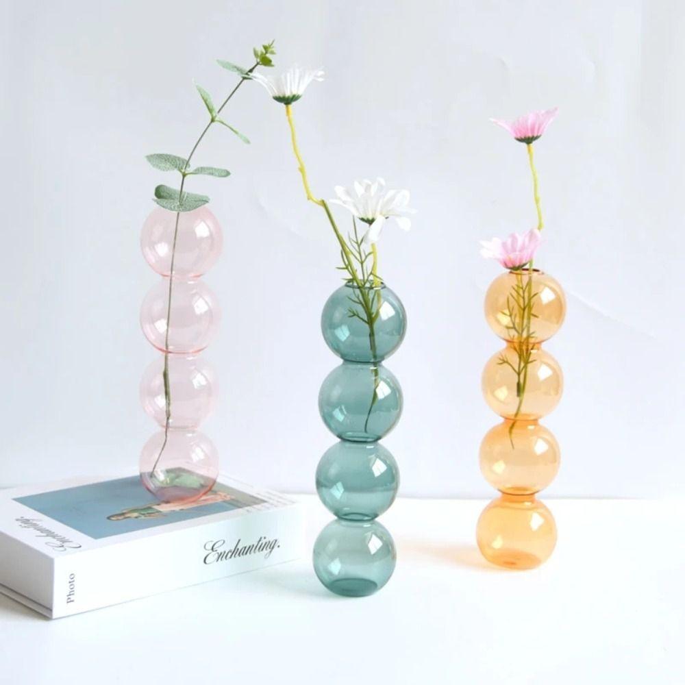 Modern Glass Vase Romantic Spherical Flower Vase Hydroponic Flower Pot  Living Room