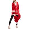 FILA CNY Series Comfortable Breathable Fashion Woven Jacket Knit Sweater Women outerwear Legendary-Red F11W519404FRD