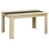 Dining Table for 6 People In Wood Natural Look and Black, Dim. 140L X 90W X 75H Cm