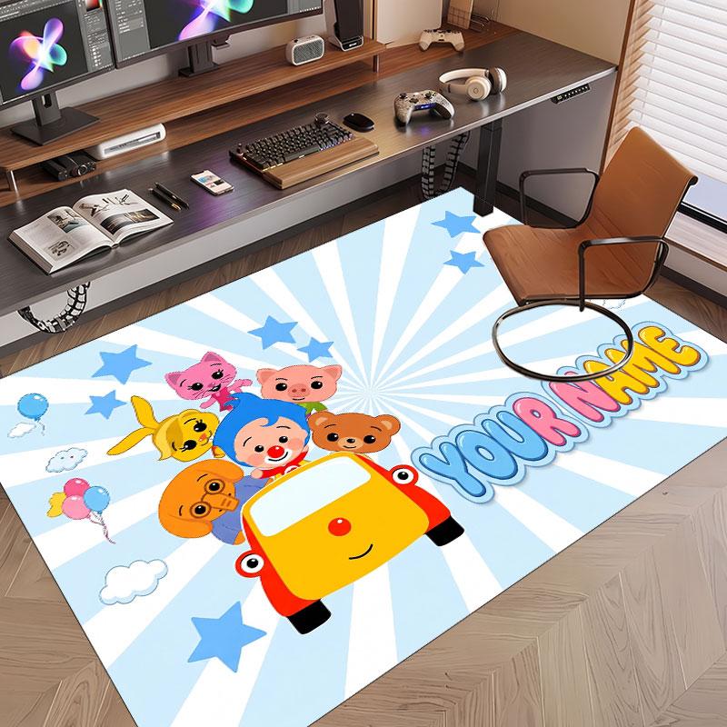 Custom Name Text Crystal Velvet Rug,El Payaso Plim Plim Soft Plush Decorative Non Slip Floor Carpet