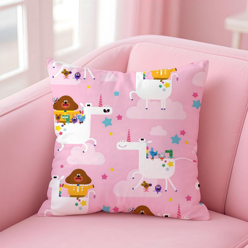 H-Hey Duggee cartoon Cushion Cover Home & Car Multi-Scene Pillow Cover - Reversible, Soft & Durable for Daily Use