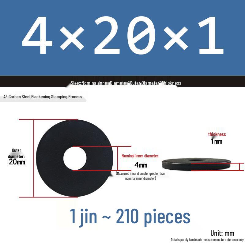 Thickened Black Flat Washer: Enhanced Round Metal Spacer for Home Use