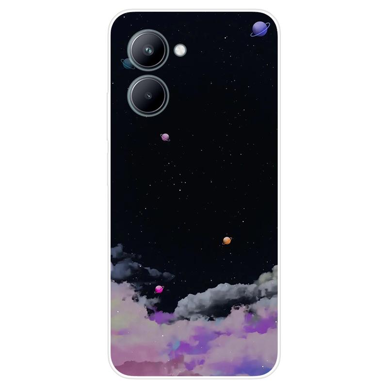 EASSGU TPU Silicone Custodia per Realme C33 (6.5 Inches), Cover Protettiva in Silicone TPU Motivo Dipinto Trasparente - La Farfalla