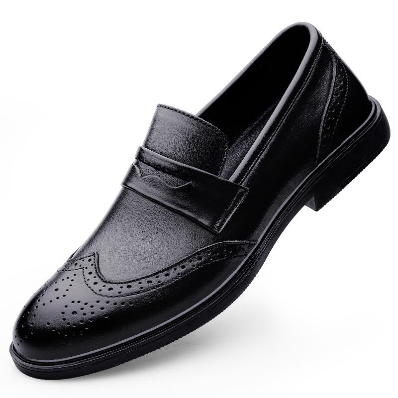 Four Seasons Men s Carved Cowhide Slip-On Moccasins 38 чёрный