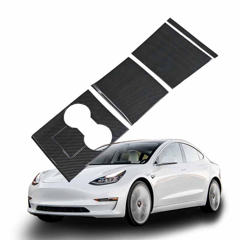 Tesla Model 3 Karbonfaser-Konsolenpanel Kratzfester Dekorativer Aufkleber
