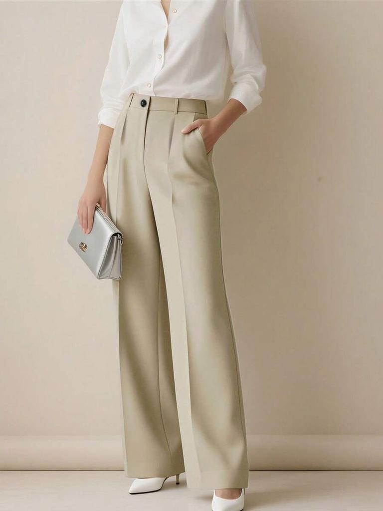 Women's High Waist Wide Leg Pants Tailored Flowy Trousers Casual Work Pants
