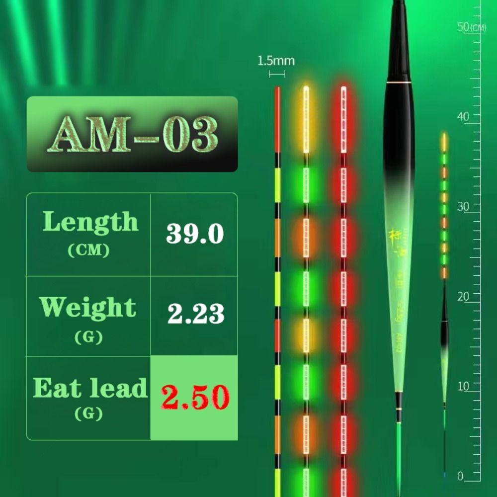 

1 комплект гравитационных сенсорных крючков для ночной рыбалки со светодиодом и коротким поплавком AM-03
