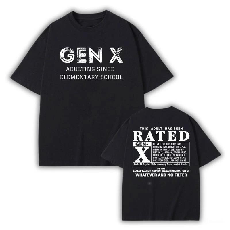Gen X This Adult Has Been Rated Shirt, Generation X Traits Graphic Tee L
