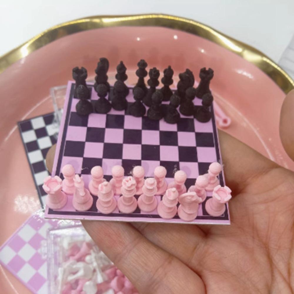 Handmade Mini Pocket Size Chess Set Chessboard International Chess Set  Toy Accessories
