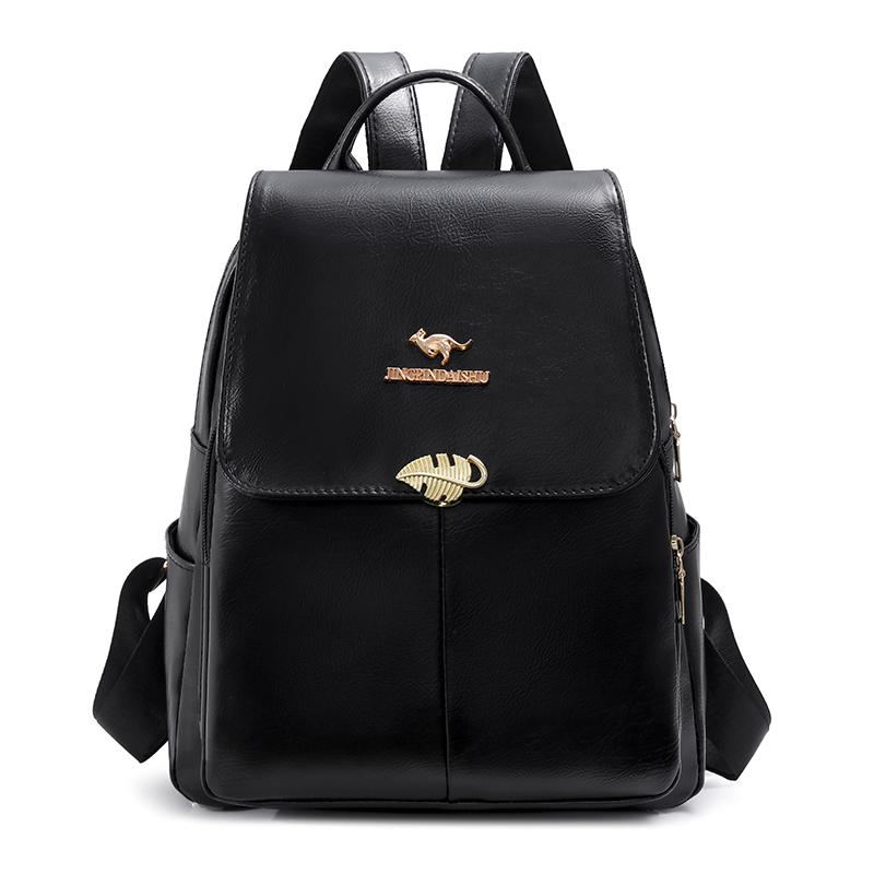 Multi-Purpose Backpack Retro Commuter Women's Large Capacity Solid Color Travel Backpack