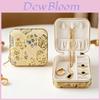 Vintage Leather Jewelry Box With Compact Travel Design For Gift And Storage