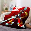 Megaman Z Heroic Pose Flannel Blanket Super Soft Warm Cozy Blanket For Sofa Bed Office Travel Allseason Home Decor Gift