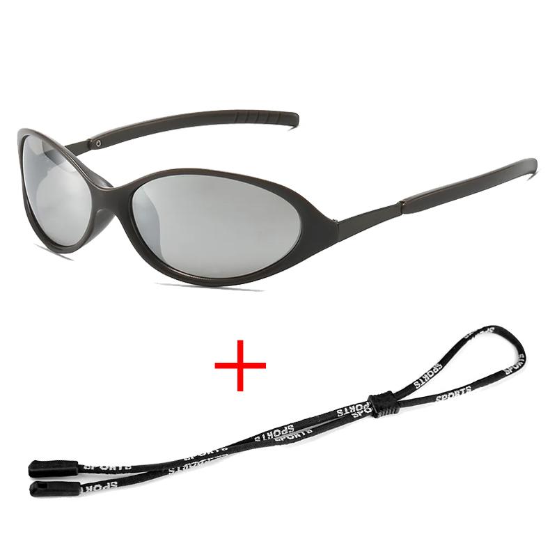 

Fashionable Oval-Frame Outdoor Sports Unisex Sunglasses Trendy Street-Style Sun Glasses UV-Protective Cycling Shades UV400