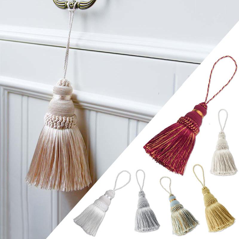 2pcs Home Decor Hanging Rope Silk Tassel Fringe Tassel Trim Garment Decoration Key Tassels For DIY Embellish Curtain Accessories