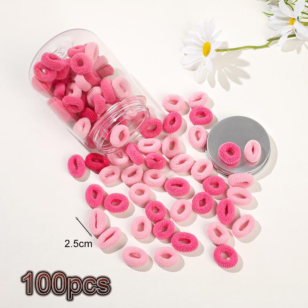 100Pcs Colorful Women Girls Elastic Hair Bands Ponytail Hold Small Hair Tie Rubber Bands Scrunchie Hair Accessories for Women