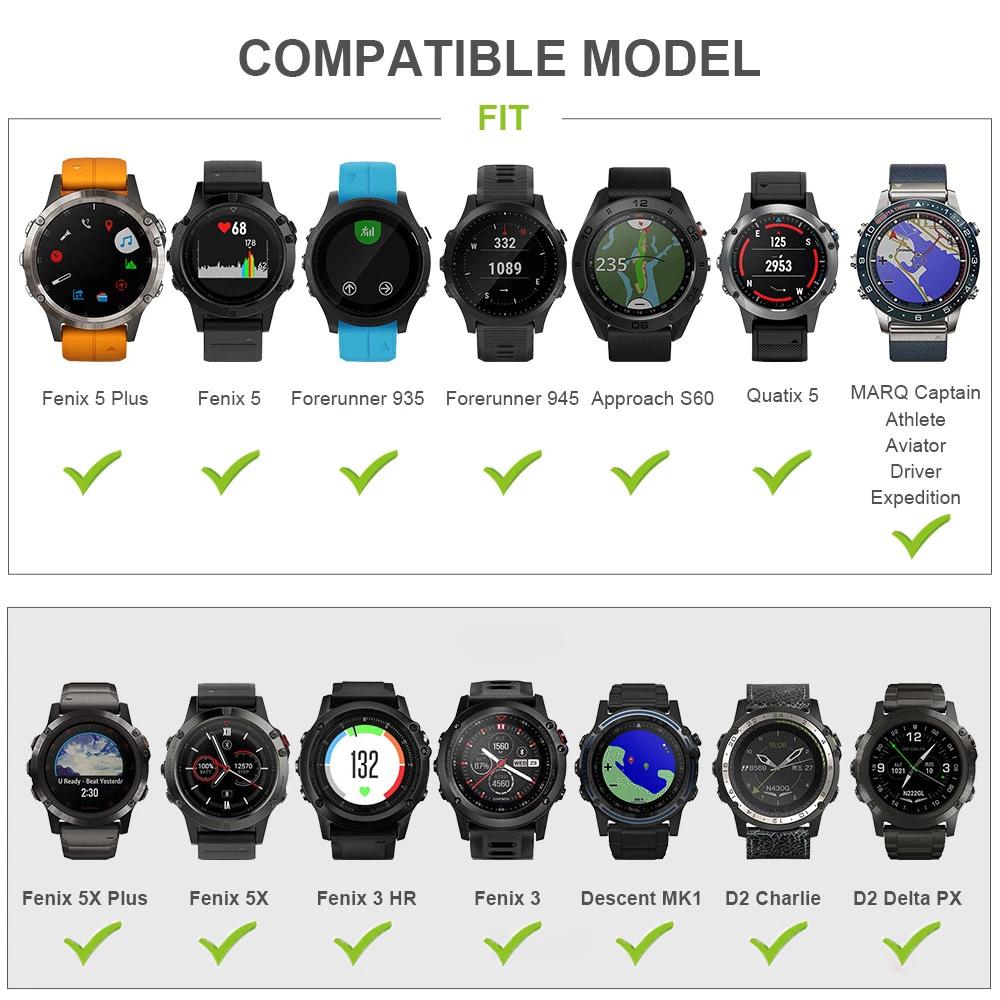 Hook Loop Nylon Watchbands Strap For Garmin Enduro 3 2 Watch Bracelet For Garmin Fenix 8 E 5X 6X 6 Pro 7X Epix Pro 935 Wristband